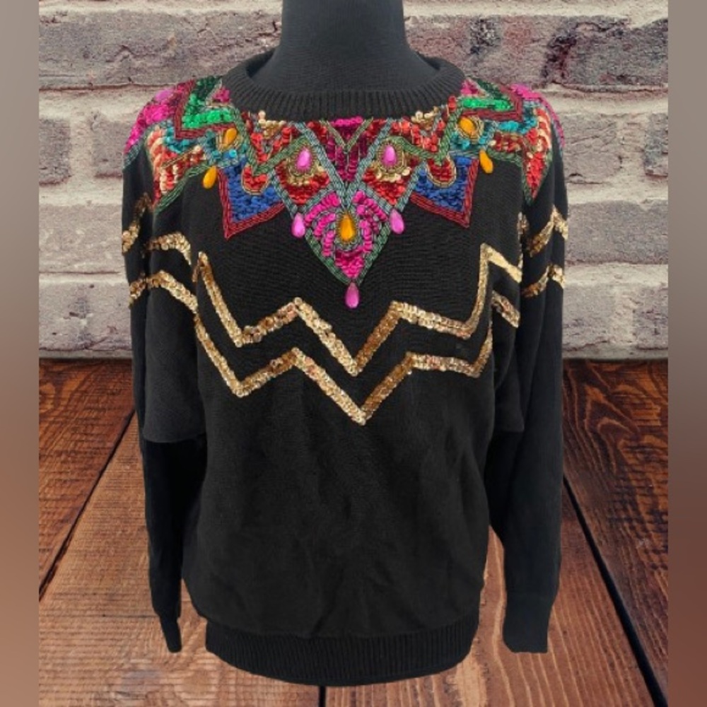 Vintners sequin mister NOAH sweater black size medium.